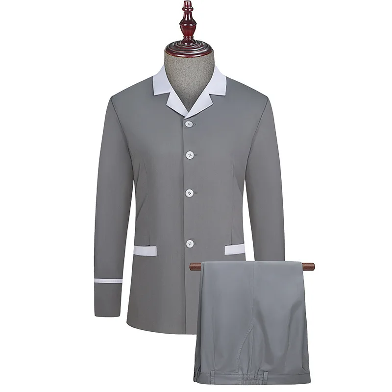 ชุดทํางานทําความสะอาดปกสําหรับผู้หญิง แขนยาว ชุดพนักงานบริการห้องพักในโรงแรม การทําความสะอาด การจัดการทรัพย์สิน การขาย