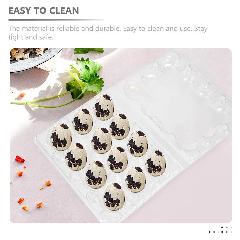 

20pcs Quail Egg Cartons Transparent Plastic Containers for Kitchen Storage Easy to Clean Durable Egg Supplies