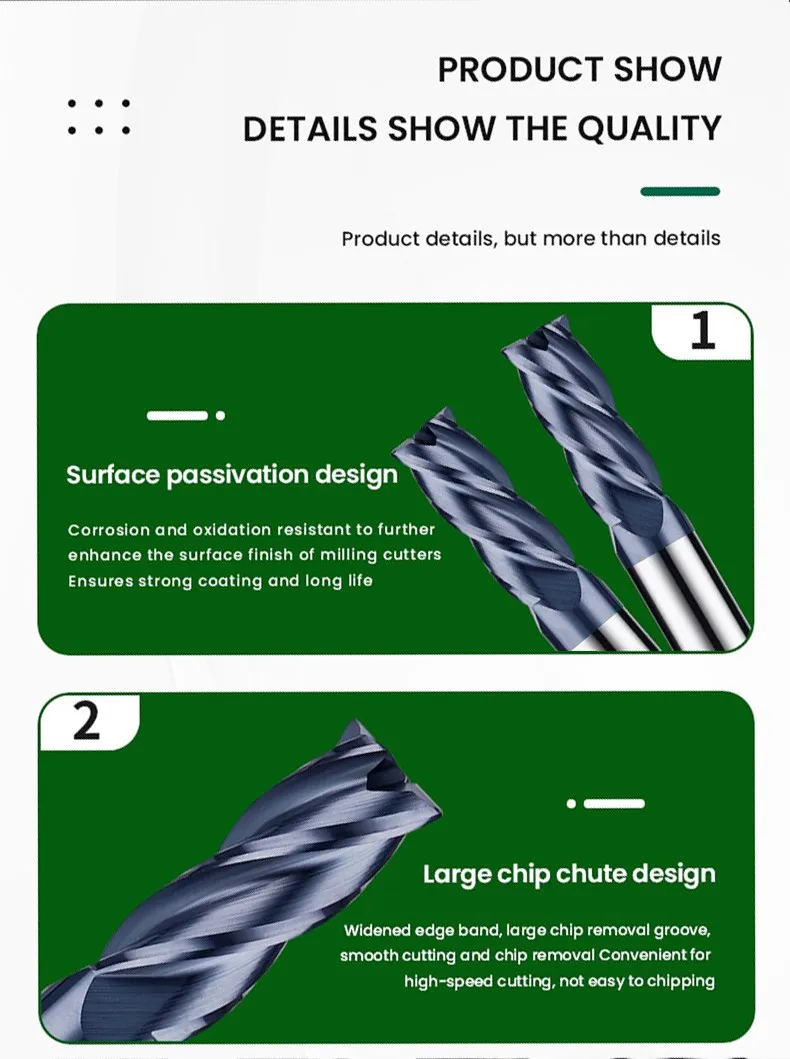 Fräsen Cutter Legierung Beschichtung Wolfram Stahl Werkzeug Cnc Bearbeitungs Hrc45 Ecke Schruppen Top Fräsen Cutter Kit Fräsen Maschine Endmil – Detail 10