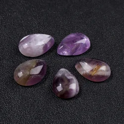 Wholesale 10pcs Natural Stone Cabochon Flat Patch Waterdrop Amethysts Cabochon For Making Ring Earring Brooches DIY Accessori