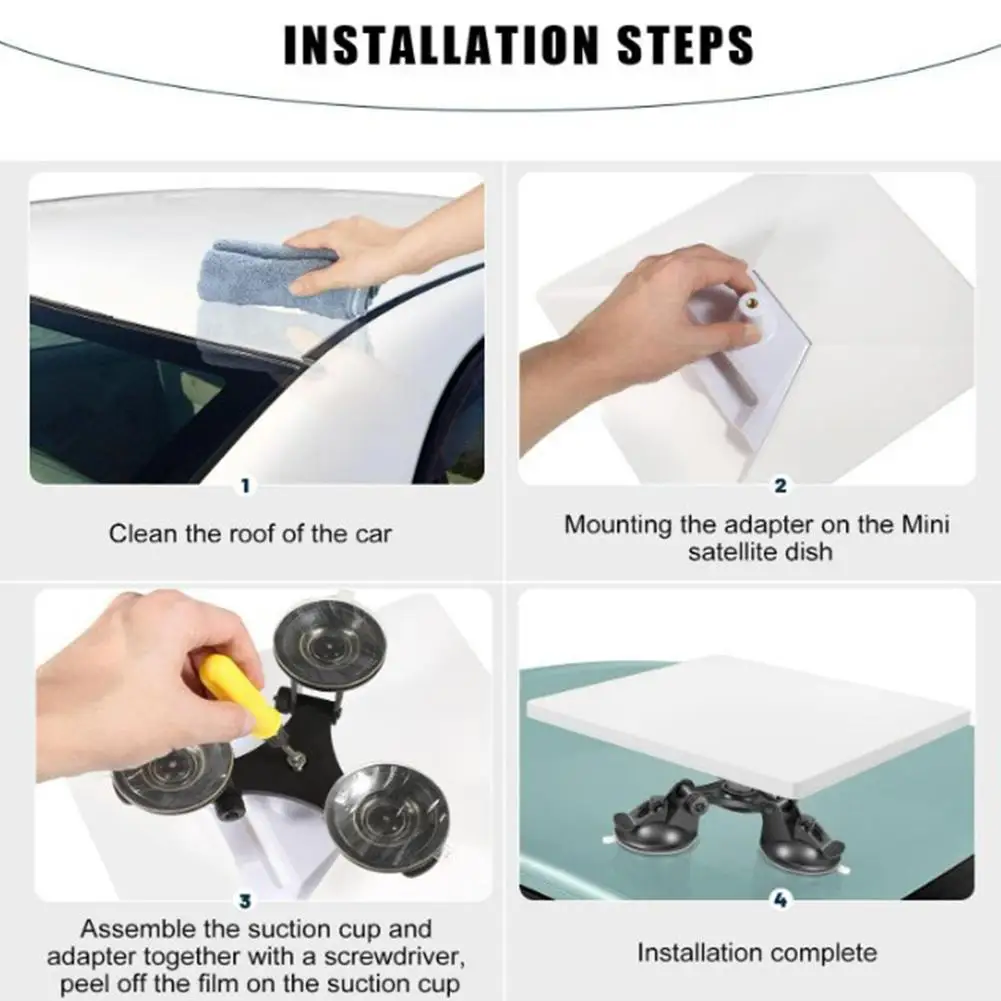   ل StarLink كأس شفط صغير قوس سقف/نافذة/قاعدة داخل السيارة + كوب شفط قوي شفط هوائي خارجي قوس ل Mini C2R8