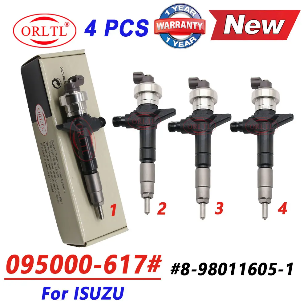 

4 шт. 095000-6170 дизельный инжектор 0950006170 для ISUZU D-MAXI RODEOI 4JK1-TC 8-98011605-1 8-98011605-0 8-98011605-3