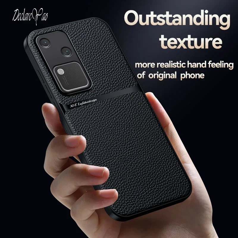 DECLAREYAO Original Leather Soft Edge Coque For VIVO S20 Pro S19 S18 Cover Light Slim Magnetic Matte Phone Case For VIVO S17 S16