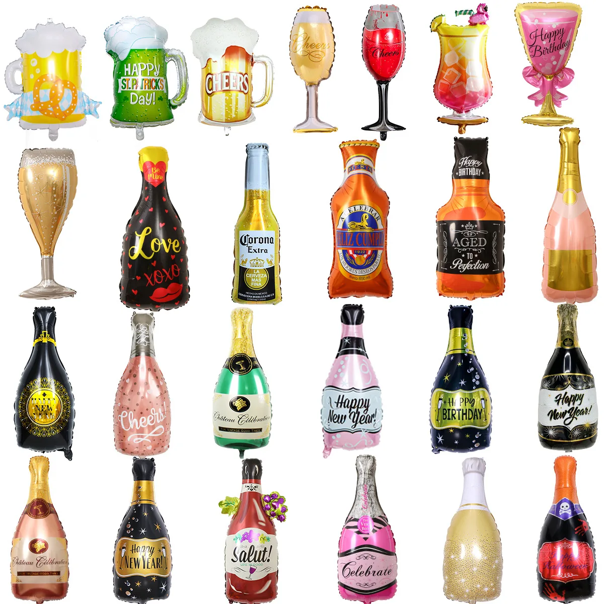 Wine Beer Whiskey Year - 10 adet viski bira şişesi alüminyum
