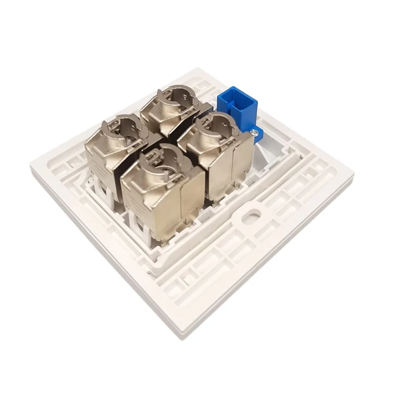 4 porte CAT7 RJ45 Faceplate Shield CAT.7 Lan Keystone Socket SC UPC pannello a parete in fibra ottica 86x86mm per connessione di rete da 10GB