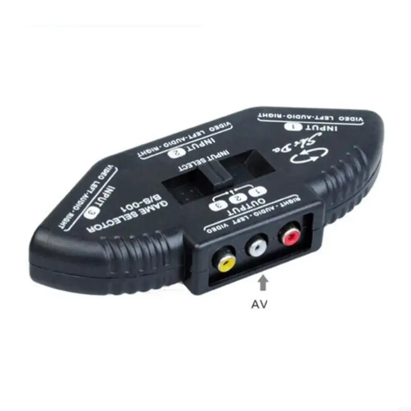 Q84A 3-Way Audios Video Black Switcher Selector Box Switcher 3 in 1 Out