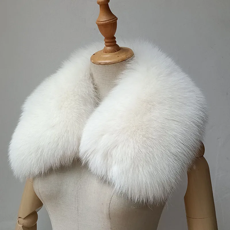 Big Luxury Winter Real Fox Fur Collar Winter Jacket Natural Fur Collars Scarf