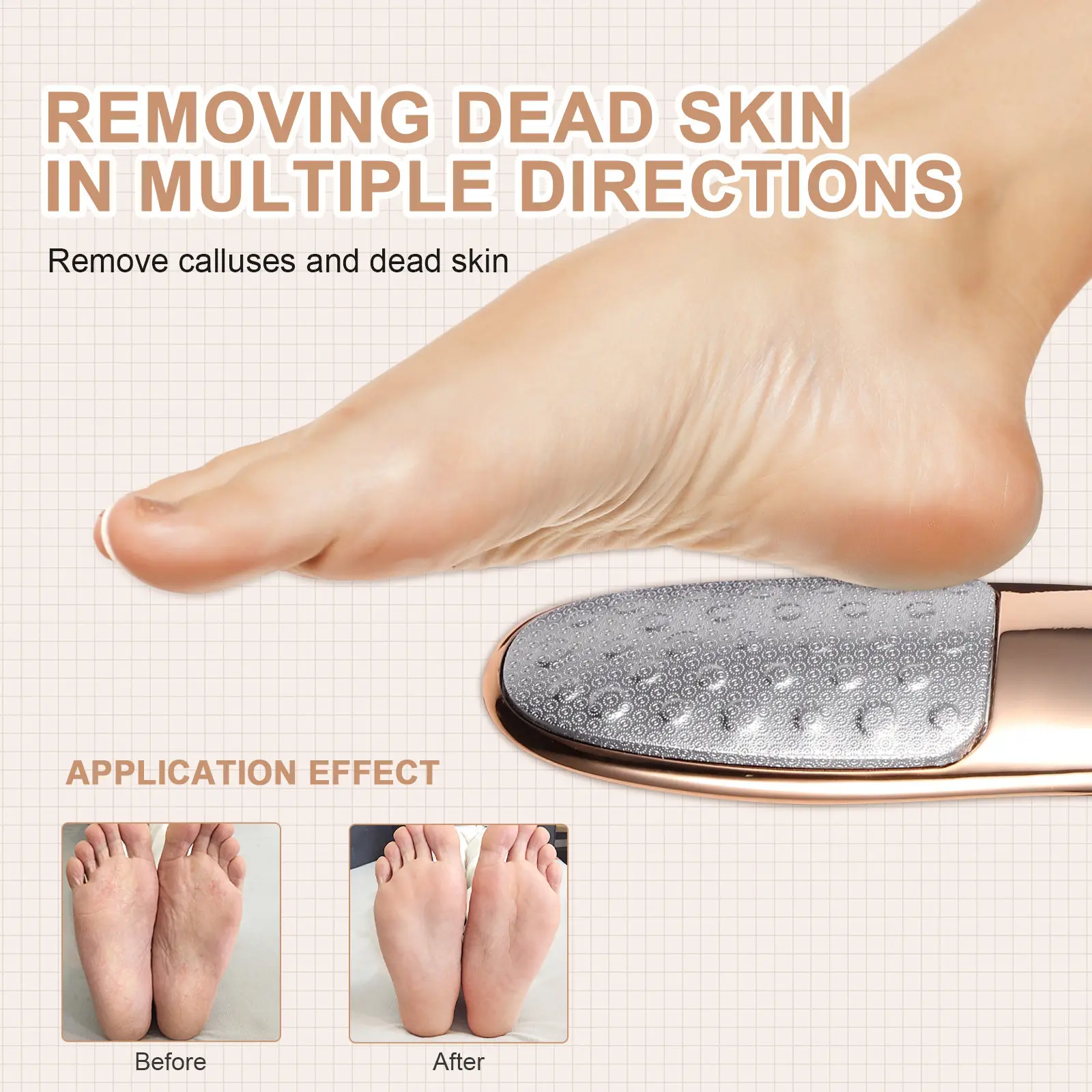 

Premium Stainless Steel Double-Sided Foot File Callus Remover Pedicure Tool for Dead Skin Hard Skin and Cuticle Removal Home