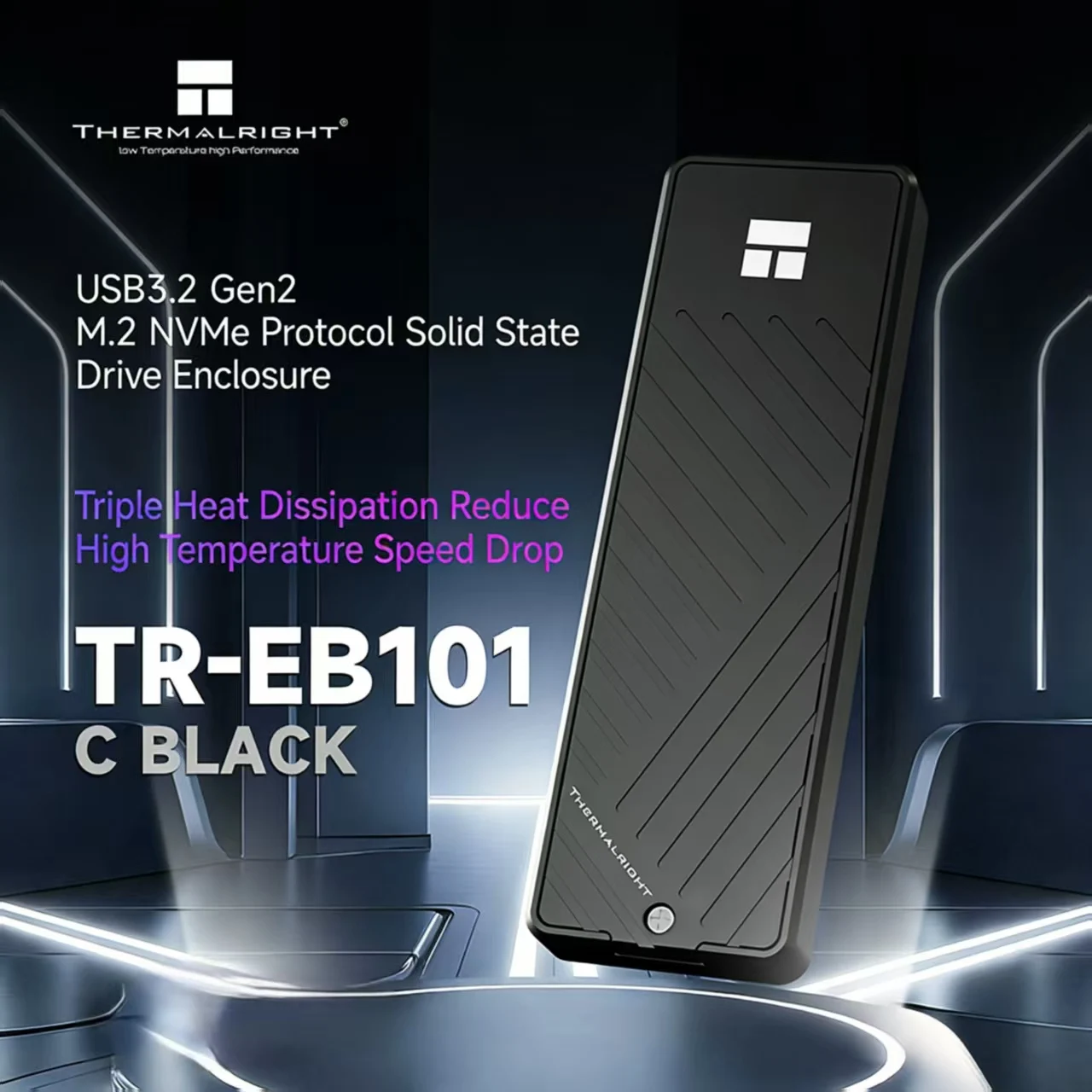 

Thermalright M.2 NVMe SATA SSD Enclosure Type-C 3.2 10Gbps Dual Protocol External Hard Drive Case Full Aluminum for Laptop Phone
