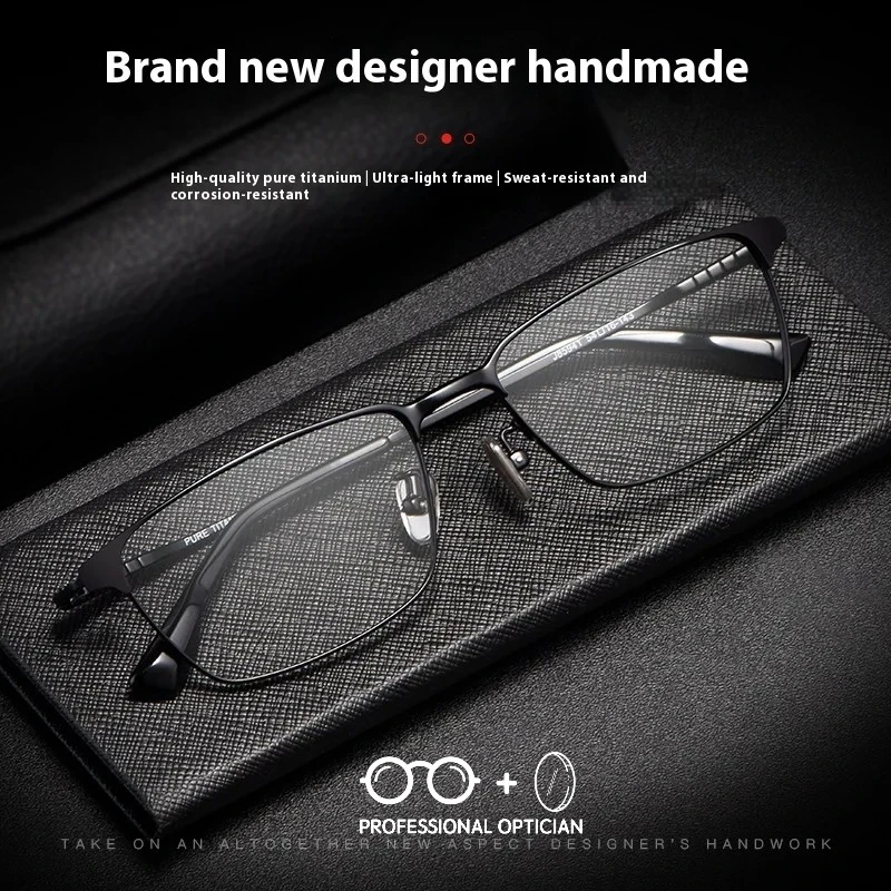 

Ultra-light Pure Titanium Business Full-frame Myopia Anti-blue Light Prescription Multifocal Progressive Optical Glasses Men