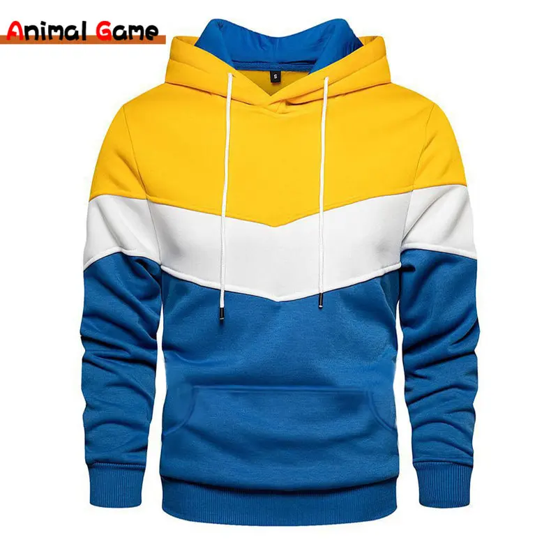 New Men's Hoodies Splicing Hooded Sweatshirt for Men Autumn Sweatshirts Loose Hoodie Sweatshirt Hoody Coats