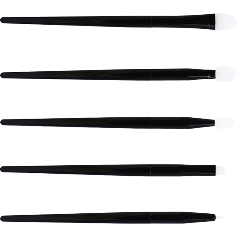 

1 set Beauty Brush Set Silicone Lip Eyebrow Brushes Lightweight Travel Makeup Supplies Abs Handle Easy Clean Reusable Eyeshadow