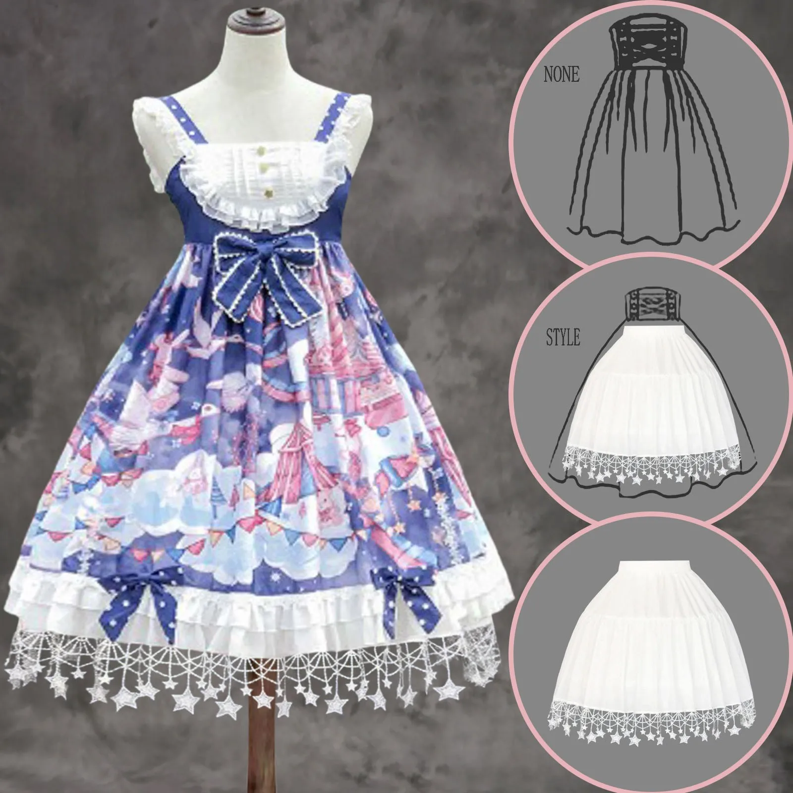 

Lolita Adjustable Petticoat Black or White Short Petticoats for Wedding Lolita Cosplay Woman Girl Wedding Dress Underskirt