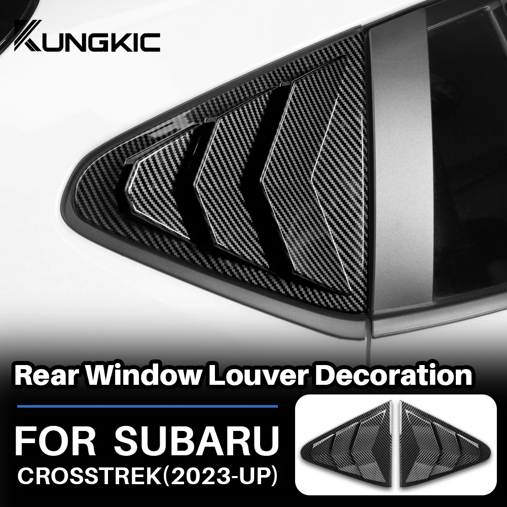 Car Rear Louver Window Side Shutter Cover Trim Sticker for Subaru Impreza 2024 Crosstrek 2024 Vent Scoop ABS Carbon Fiber Black