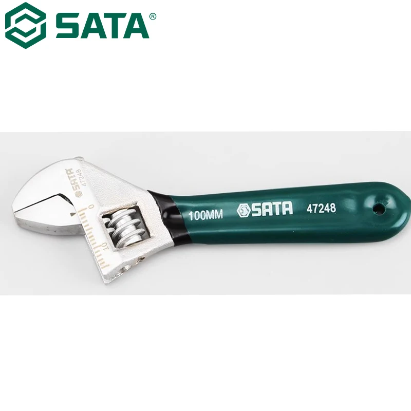 SATA 47248 Dip Plastic European Style Adjustable Wrench High Quality Materials And Precision Craftsmanship Extend Service Life