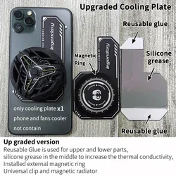 2026 Cell Phone Cooler Plate Radiator Magnetic Radiating Sticker for Game Cooling Fans Heat Sink For IPhone/Samsung/Xiaomi