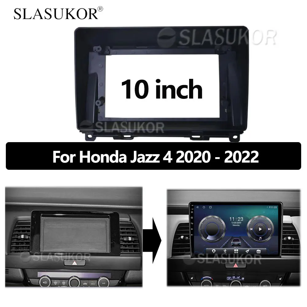 

10 INCH Fascia fit For Honda Jazz 4 2020 - 2022 Panel Dash Mounting Installation Trim Kit Frame Bezel