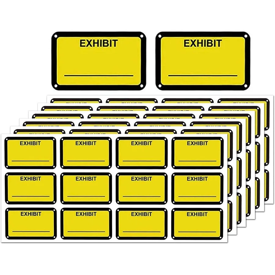 

300 Pcs Legal Exhibit Stirs 1.65 x 1 Inches Fluorescent Yellow ColorCoded Exhibit Labels me Tag Stirs Blank File Folder Labels