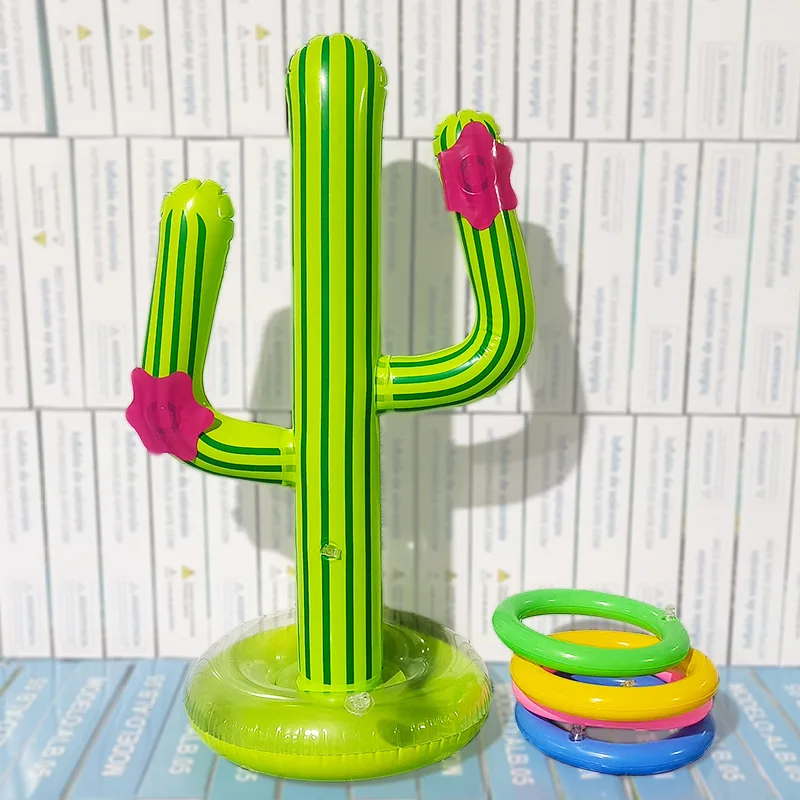 Kids Inflatable Cactus Throwing Circle Toys Creative Birthday Party Games Throwing Circle Toys Children's Interactive Game Toys