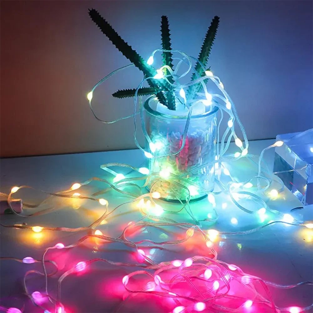 Intelligent Christmas Tree Sprite String Light 40M RGB IC Bluetooth DIY LED Waterproof String Light USB Christmas Light
