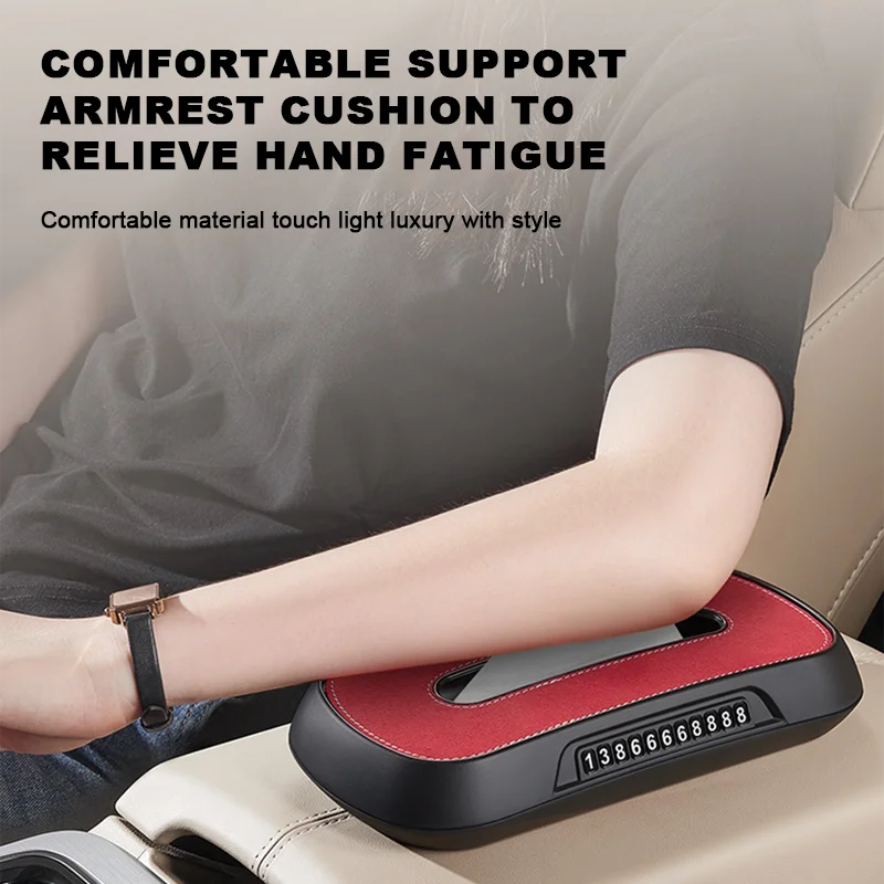 SEAMETAL Leather Car Tissue Box Phone Number Label Car Sun Visor Hanging Container Paper Towel Holder Paper Rack Storage Bag - view 4