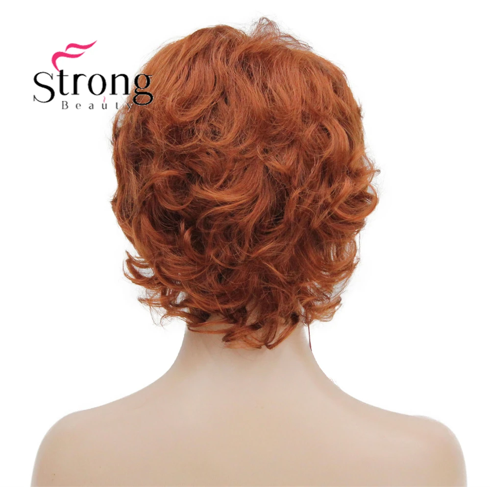 Short copper red Wig For Women Natural curly wavy synthetic wig for women fashion full wigs