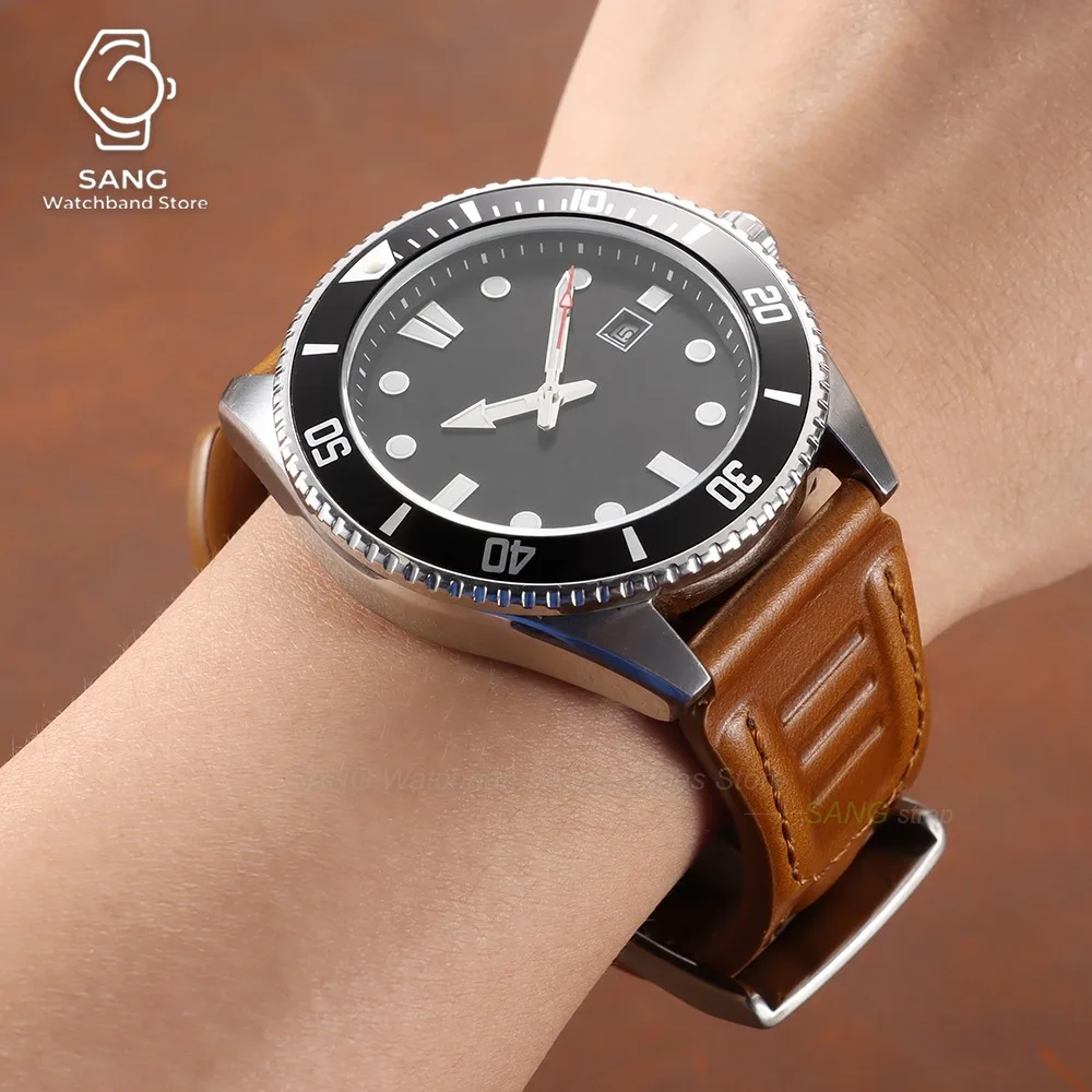 18mm 20mm 22mm 24mm Leder-Uhrenarmband Zubehör Vintage Öl-Wachs-Rindsleder-Armband Universelles Business-Uhrenarmband für Männer und Frauen – Detail 9