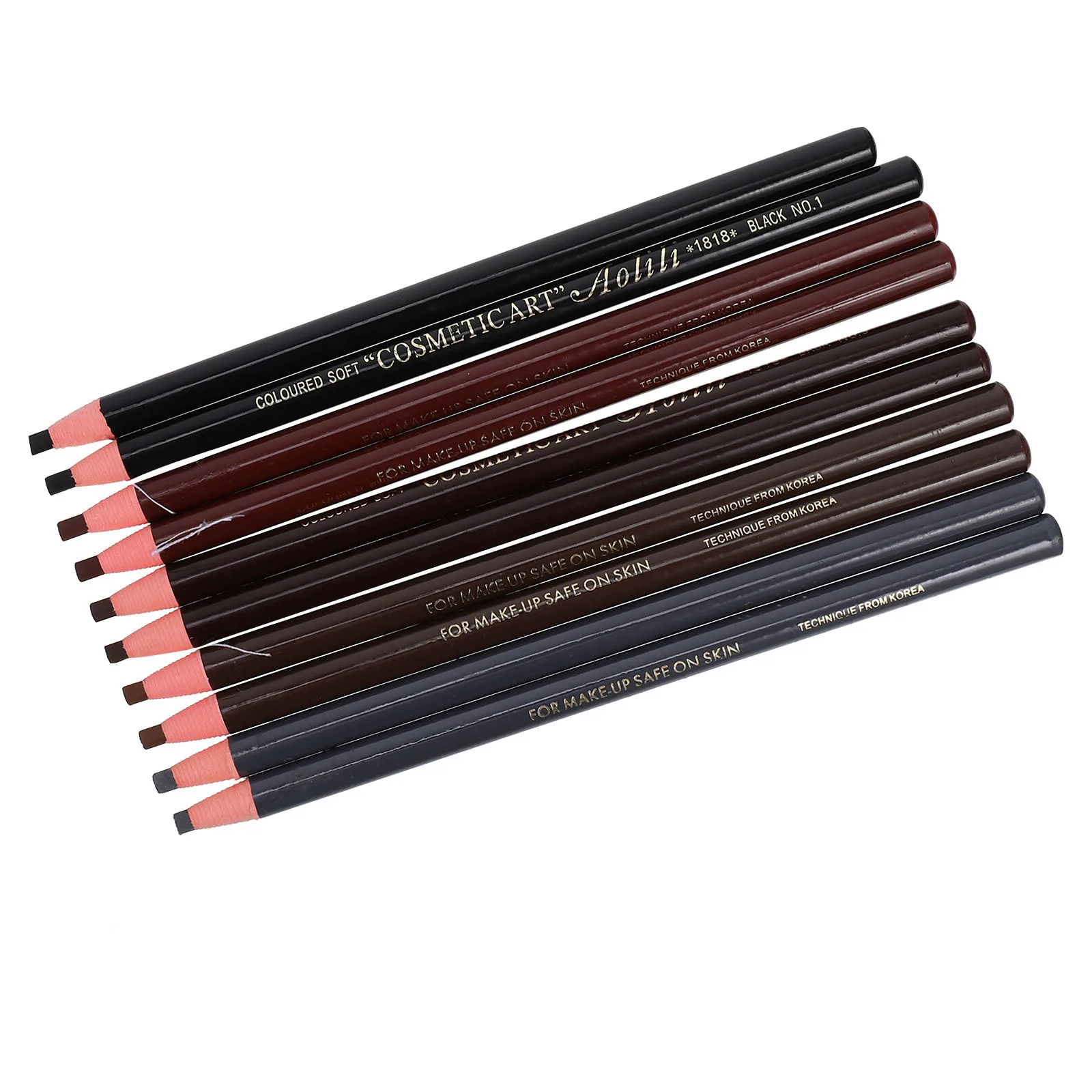 10Pcs Wasserdichte Pull Linie Augenbraue Bleistifte Multi Farbe Make-Up Set Natürliche Form Leichte, Tragbare Augenbraue Zeichnung Werkzeuge