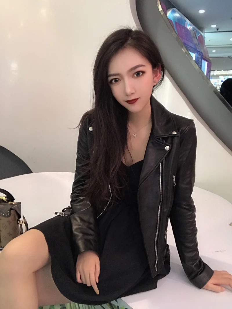 春スレ ハルビン イープスキン 本革ジャケット レディース オートバイコート スリムフィット レザージャケット 大きいサイズ トレンド...