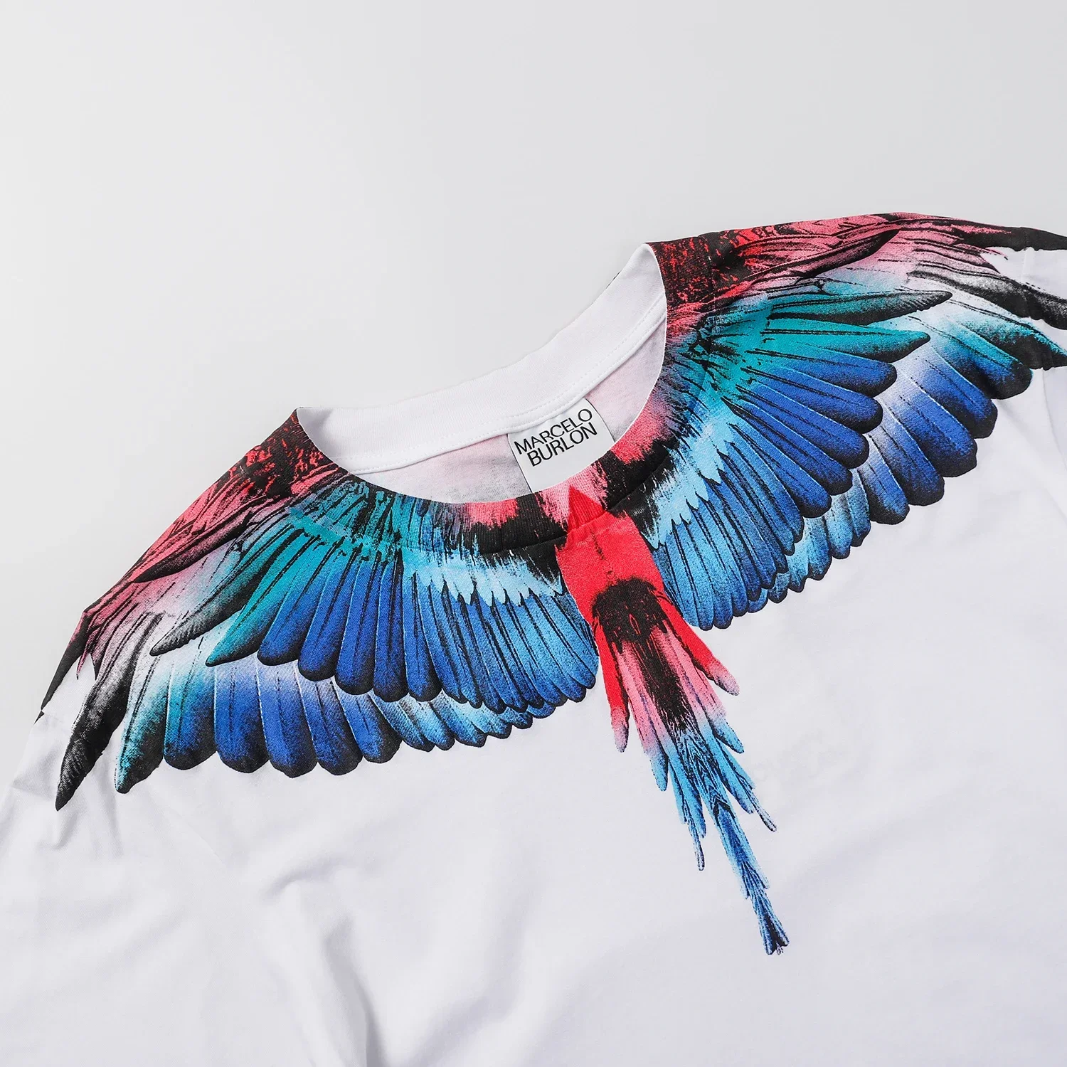 الأصلي الرجال النساء التجفيف السريع تي شيرت MARCELO BURLON MB العلامة التجارية أجنحة طباعة تي شيرت الرياضة عادية Y2K الشارع قصيرة الأكمام