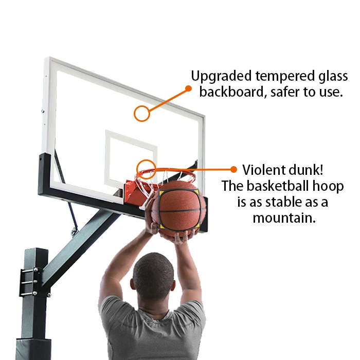 Stand Goar Dapat Disesuaikan Portable Basketball Hoop Stand 10 Kaki Hoop Sistem Gawang untuk Anak-anak Dewasa Indoor Outdoor