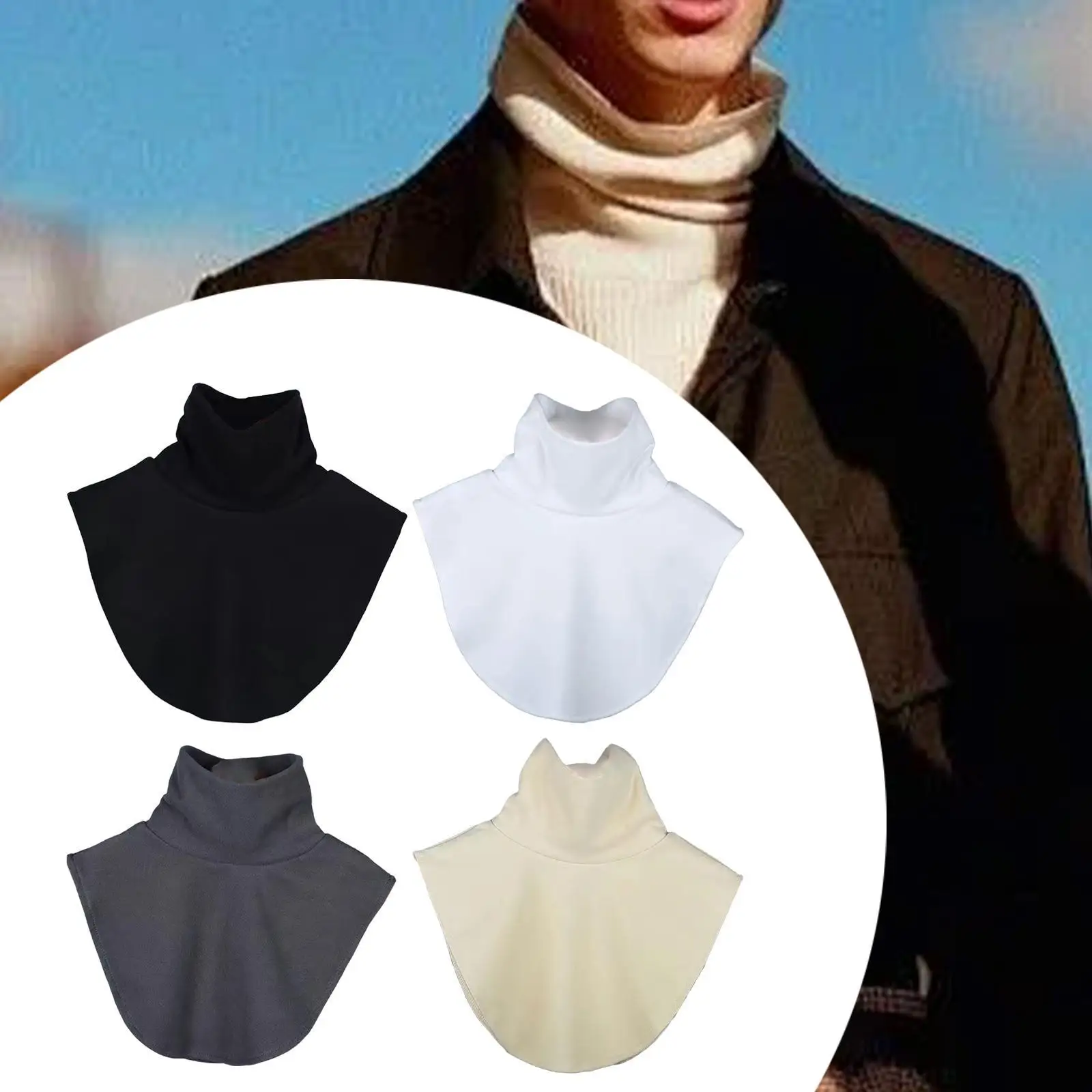 Women Turtleneck Dickey Fashion Lightweight Warm Blouse Mock Neck High Neck Mock Collar for Dates Shopping Street Party Work