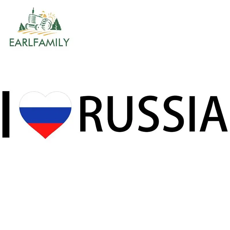 EARLFAMILY 13cm for I Love Russia Flag Map Car Stickers Fashion Decals Vinyl Car Wrap Campervan Snowboard Scratch-Proof