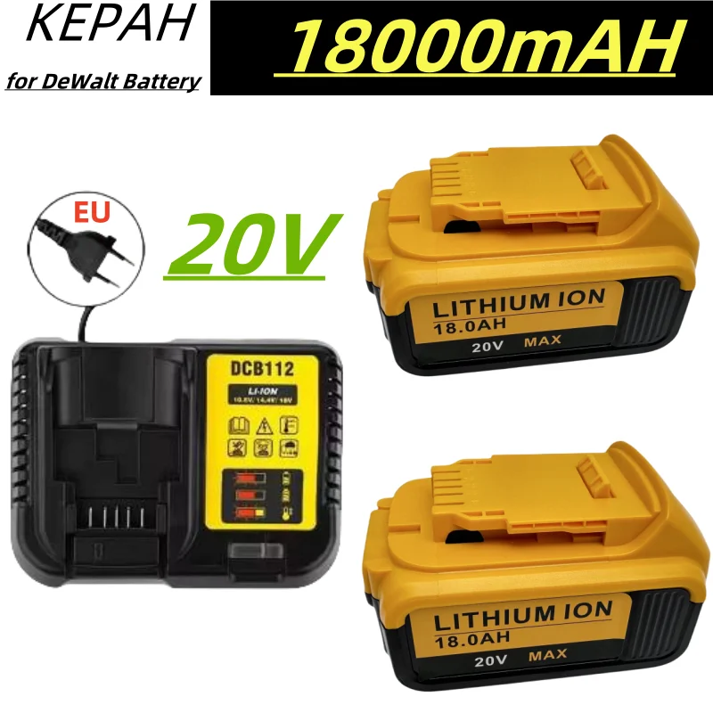 

New 100% Original 18000mAh 20V for Dewalt Power Tool Battery DCB206 20V 18.0Ah Battery DCB206 20V Battery DCB205 DCB204-2