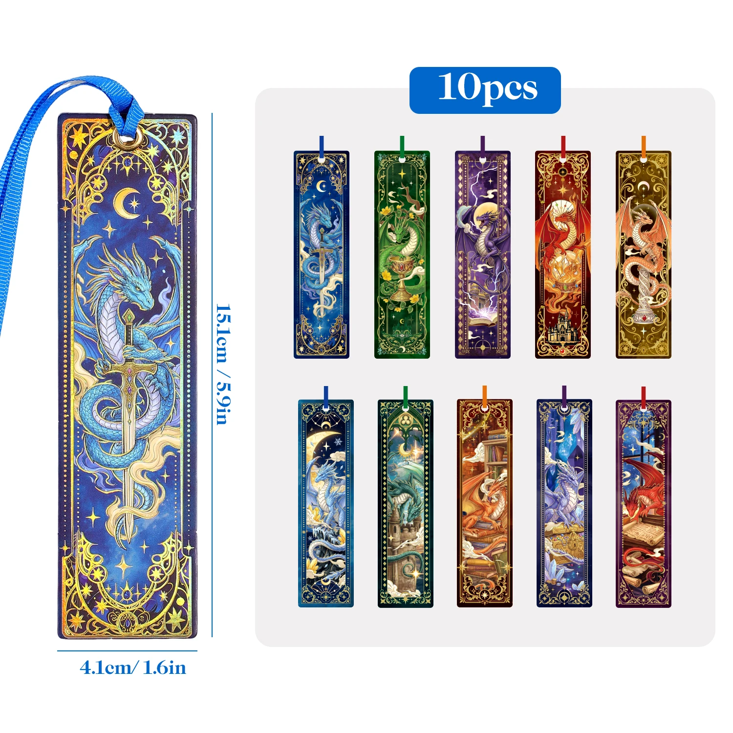 10Pcs Dragon Paper Bookmarks, - огляд і ціна Vintage Fashion Coloring Book
