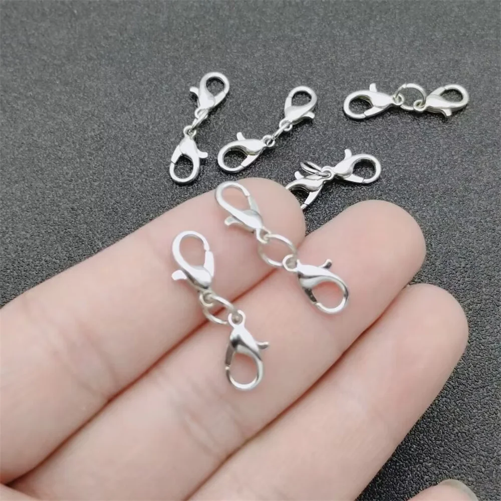 20pcs Alloy 2 Head Hook Connecting Lobster Clasp Extension Claw Bracelet Necklace Jewelry Production DIY Accessories Wholesale