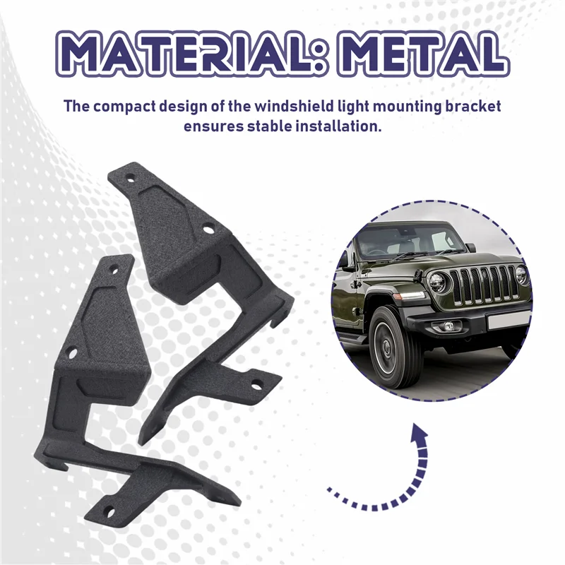 

ABQB-Car A-Pillar Double-Layer Bracket Spotlight Bracket High And Low Quick-Release Lamp Bracket For Wrangler JL Gladiator