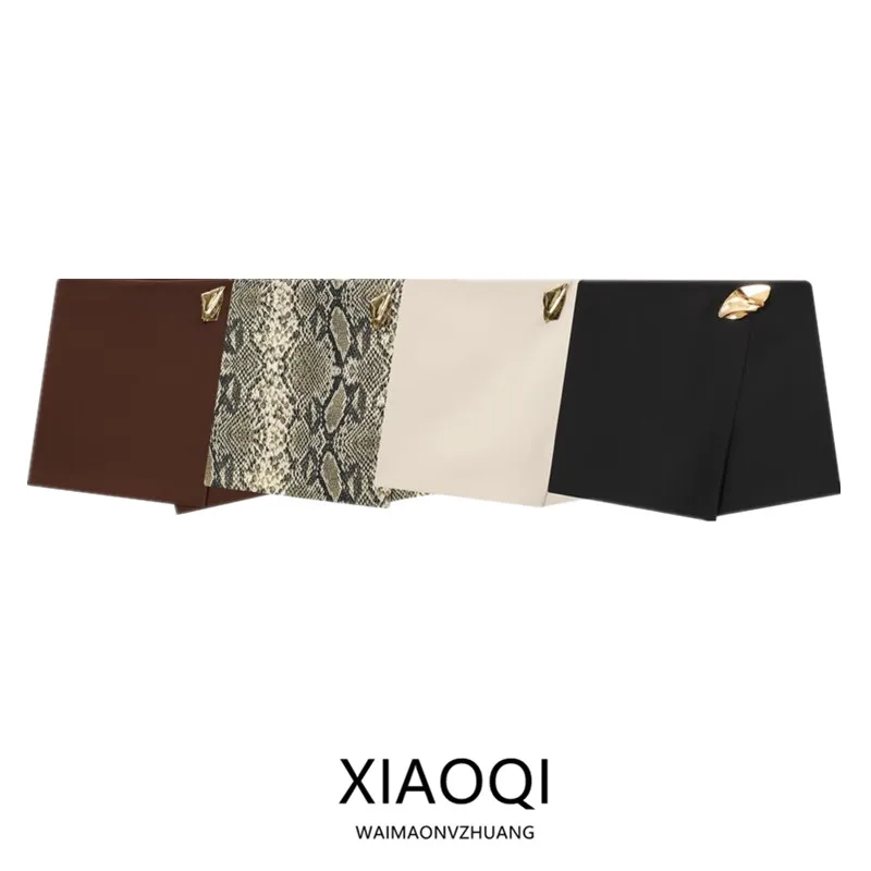 High Waist Asymmetric Metal Decoration Casual Shorts Women's Fashion Autumn New Arrival Straight Leg Pants Ladies' Leisure Wear