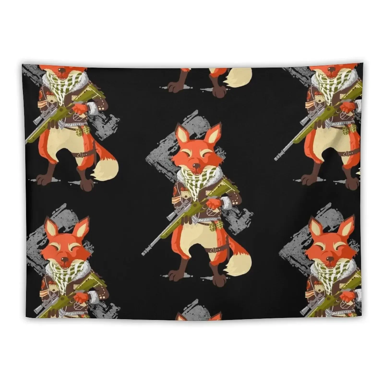 Fox Sniper Tapestry Wall Art Bed Room Decoration Decoration Wall Aesthetic Room Decor Tapestry