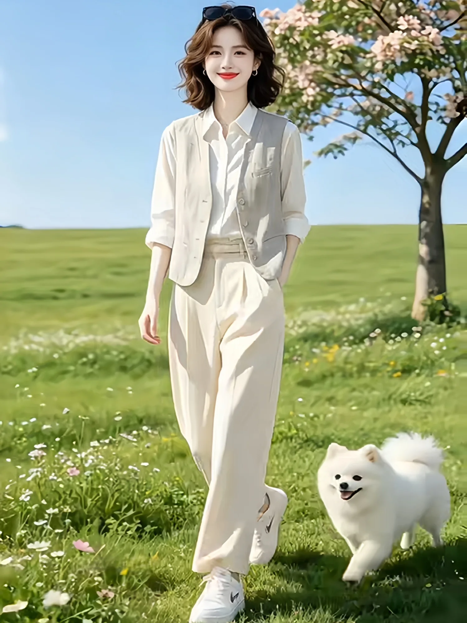 Women's Sleeveless Suit Vest Outerwear Casual Style V-Neck Layering Loose Fit Summer New Arrival Fashion Sensation Top