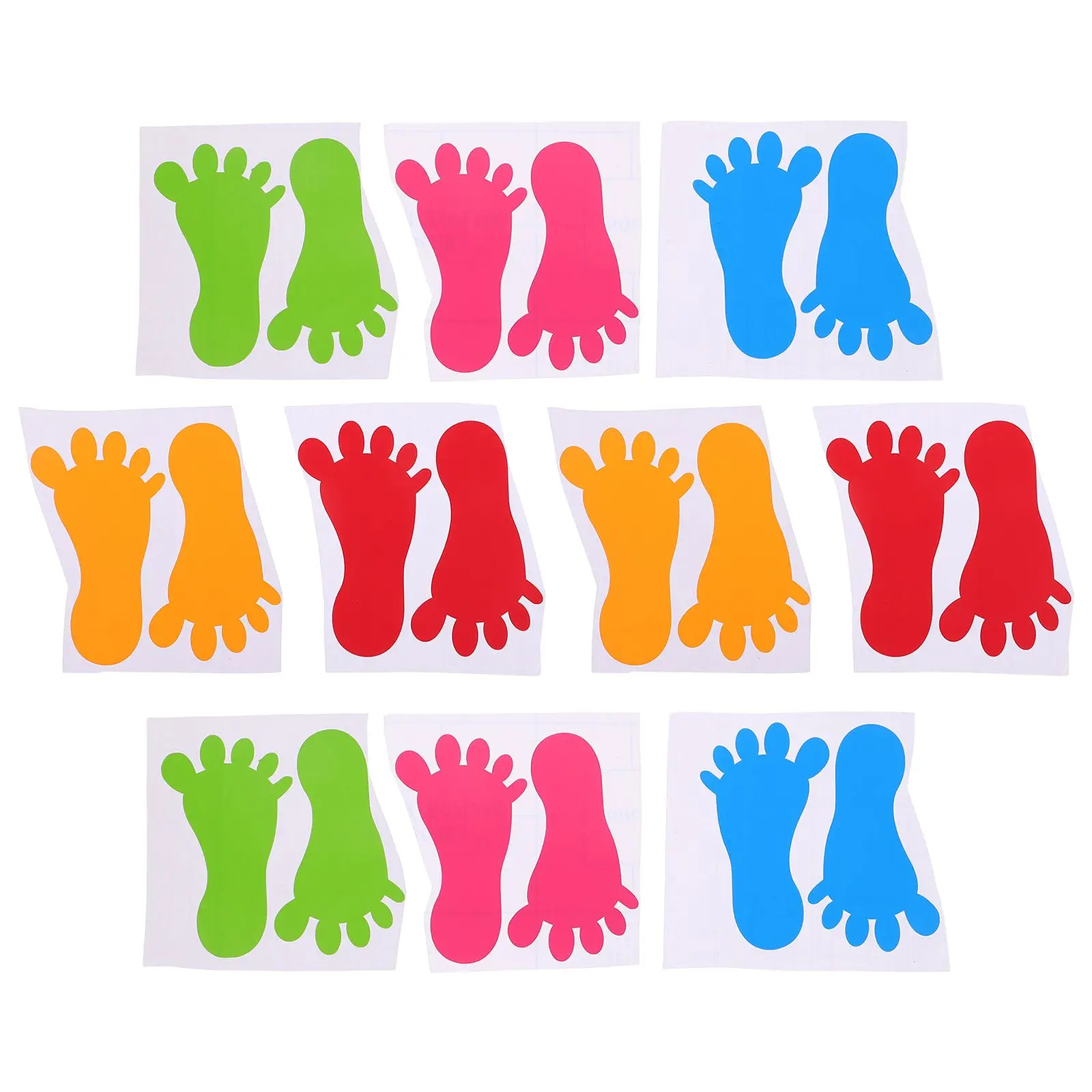 

10 Pairs Floor Footprint Stickers Selfadhesive Classroom Nursery Red Yellow 2 Blue 2 Pink Kids Room Decor Stair Markers