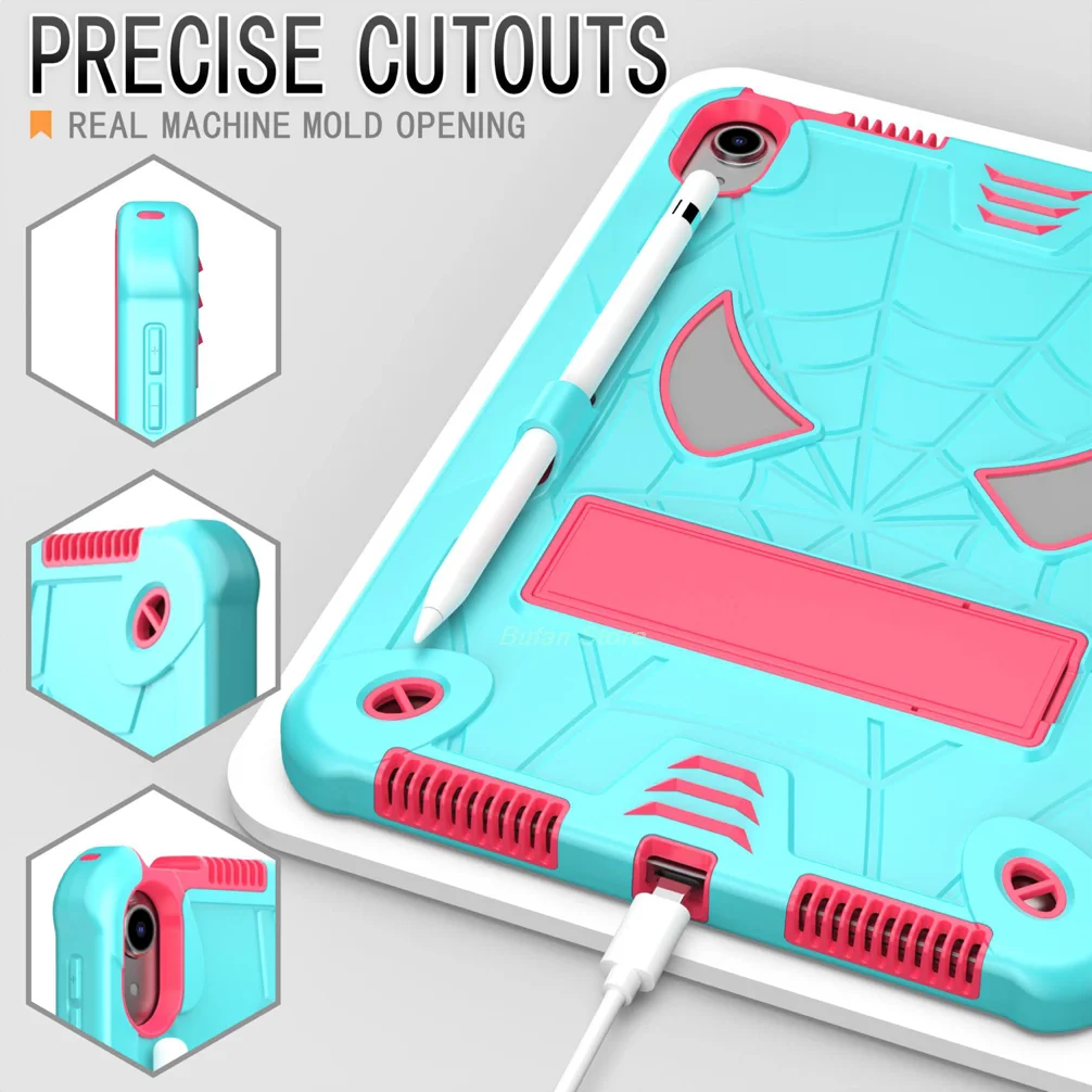 حافظة لجهاز ابل ايباد 10.9 10th 7th 8th 9th Air3 Air4 Air5 iPAD Pro11 حافظة كمبيوتر لوحي مقاومة للصدمات محمولة Srap Spiders Style Funda Coque