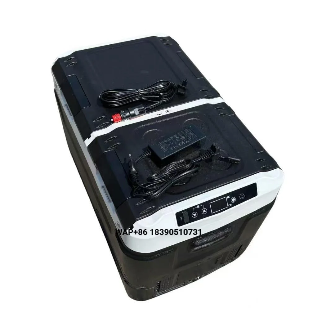 Electric Plastic Compressor Car Refrigerator 40-60L 60W Dual Temperature Control for Home Camping & Outdoor Use