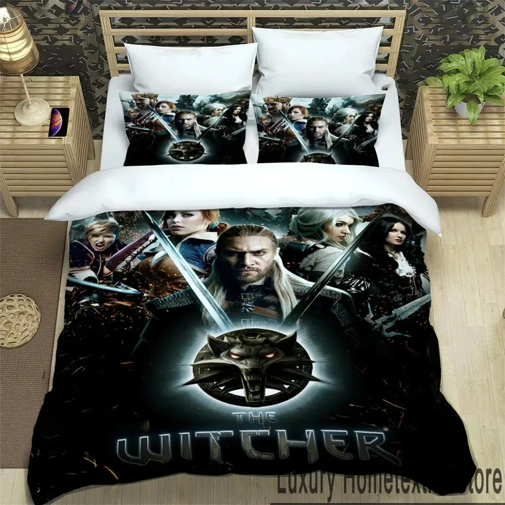 

W-Witcher Game Bedding Set Duvet Cover Bed Set Quilt Cover Pillowcase Comforter king Queen Size Boys Adult Bedding Set