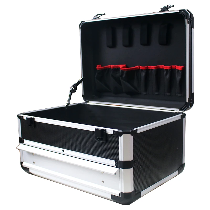 Aluminum Case Tool Box With Drawers Portable Multi Tool Storage Case For tools Electric Suitcase Equipment Tools Organizer Box