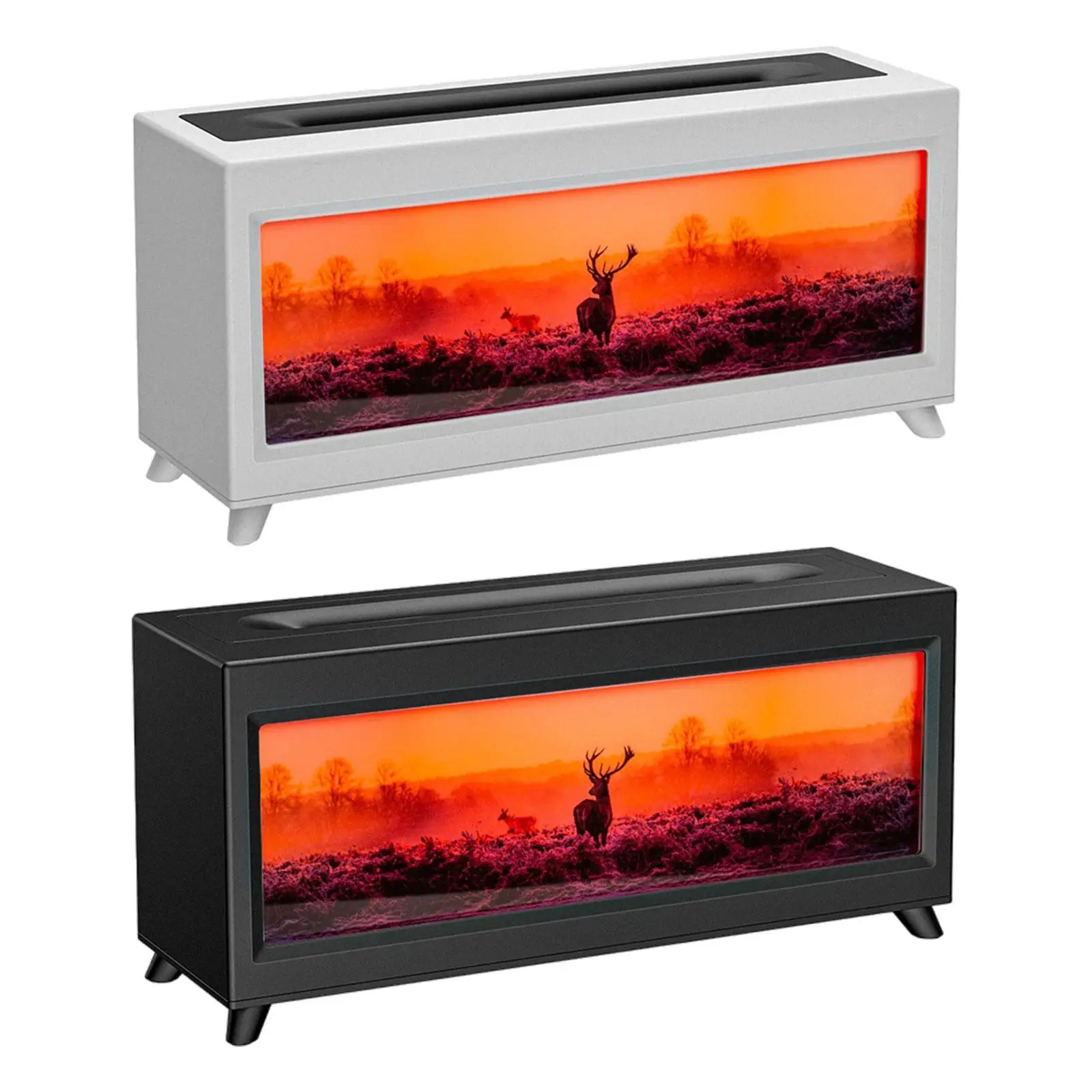 Essential Oil Diffuser Fireplace Diffuser Fine Mist Humidifier Fireplace Humidifier for Living Room Hotel Bedroom Office US Plug