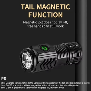 Three-eyed monster LED flashlight, a must-have for night travel, portable, high brightness, strobe lighting