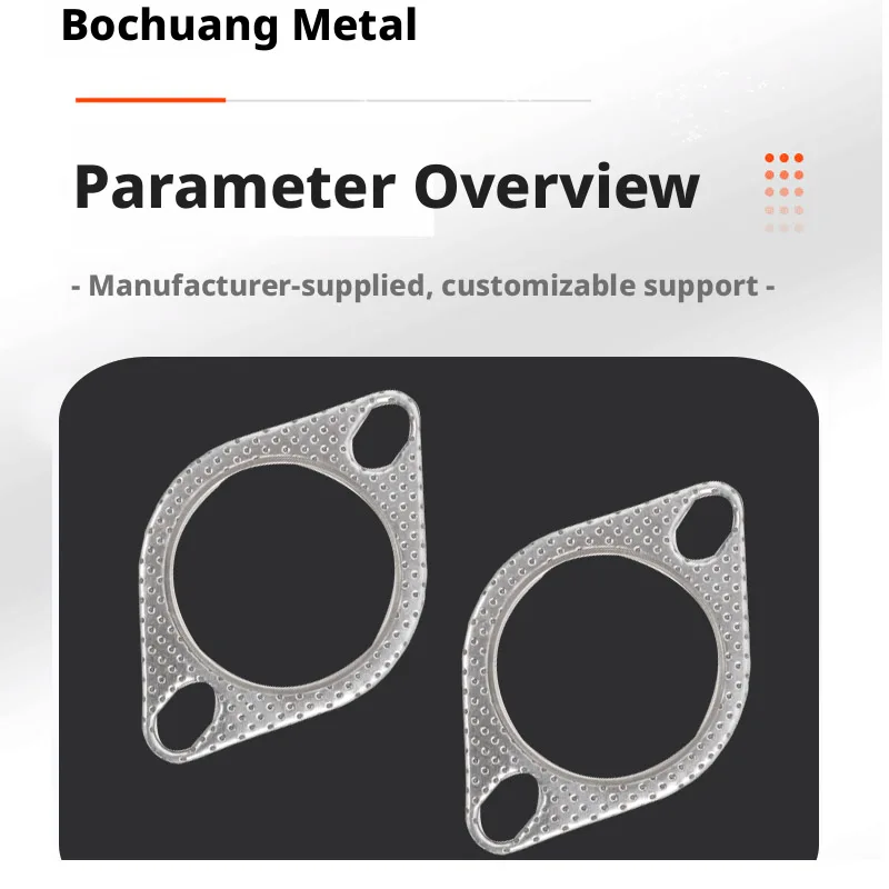 2 Bolt Exhaust Flange Gasket Kit, Car Exhaust Seal Gasket with Bolts Nuts Washers, Diamond 2 Hole for Auto Exhaust Repair