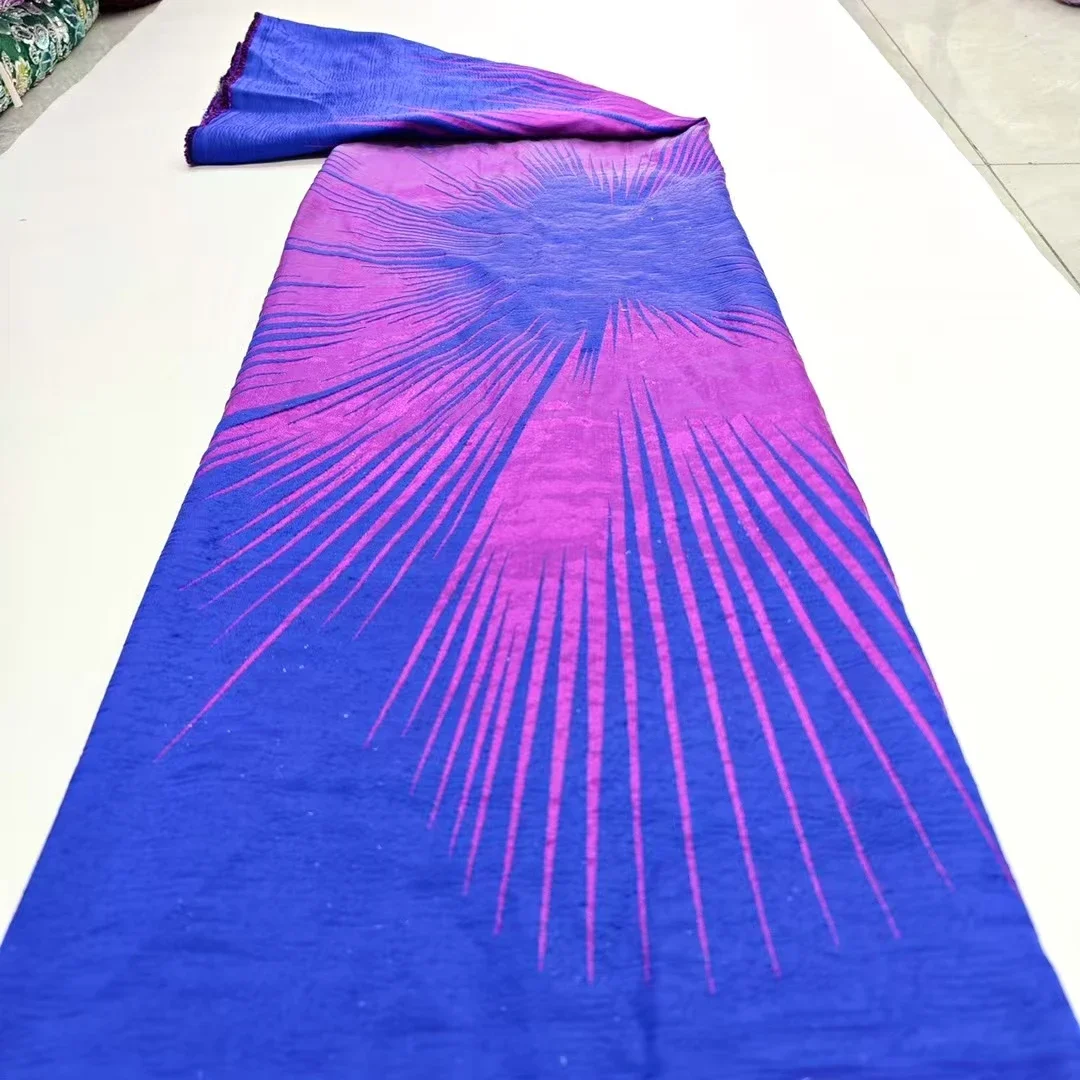 

Новейшая королевская синяя жаккардовая африканская парчовая тюлевая кружевная ткань 2025 дамасская французская нигерийская кружевная ткань для праздничного платья LHD25138