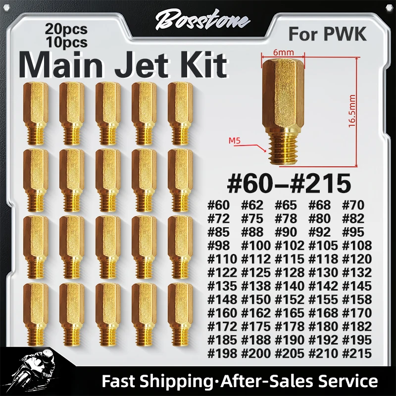 20pcs / 10pcs Motorcycle Carburetor Main Jet Nozzle Kit For Keihin FCR OKO KOSO PE PWK Carburetor Hexagon Motorcycle Main Jet